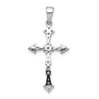14K Weißgold Kreuzanhänger mit 0,25 ct. echten Diamanten