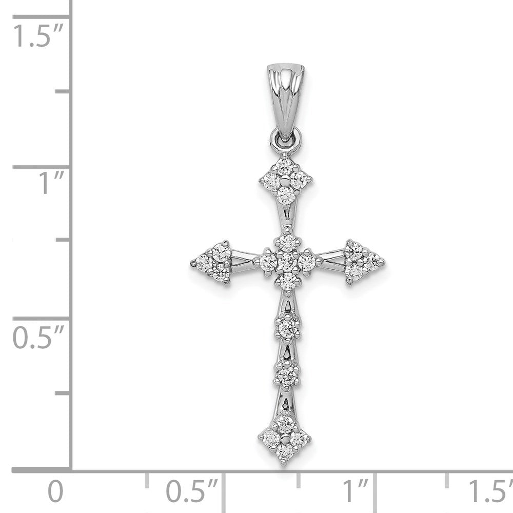 14K Weißgold Kreuzanhänger mit 0,25 ct. echten Diamanten