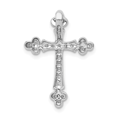 14 K Weißgold Kreuz-Gleitanhänger mit 0,25 ct. Labor gezüchteten Diamanten, VS/SI+, G+, Kette