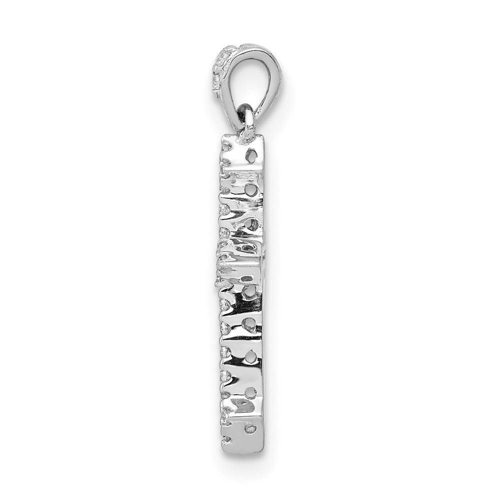 14K Weißgold Kreuz-Anhänger mit 0,10 ct. echtem Diamant