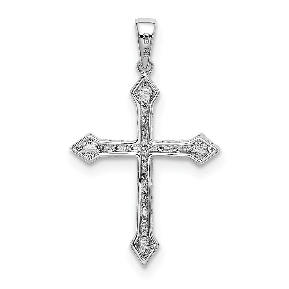 14K Weißgold Kreuz-Anhänger mit 0,10 ct. echtem Diamant