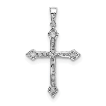 14K Weißgold Kreuz-Anhänger mit 0,10 ct. echtem Diamant