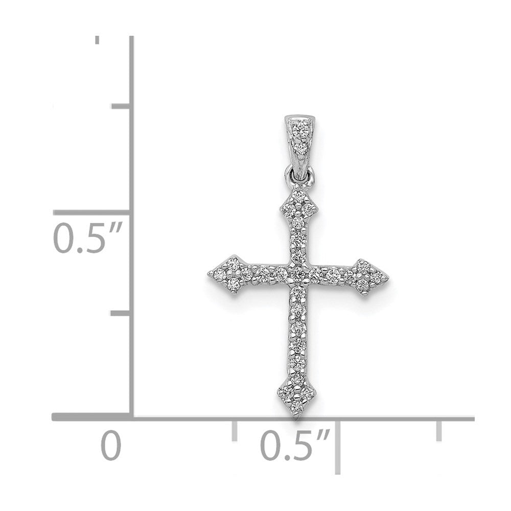 14K Weißgold Kreuz-Anhänger mit 0,10 ct. echtem Diamant