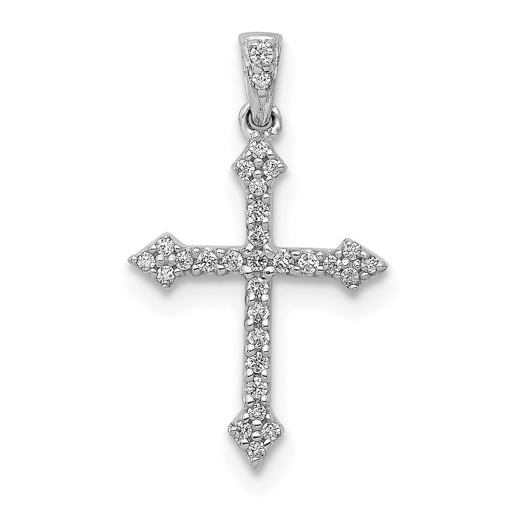 14K Weißgold Kreuz-Anhänger mit 0,10 ct. echtem Diamant