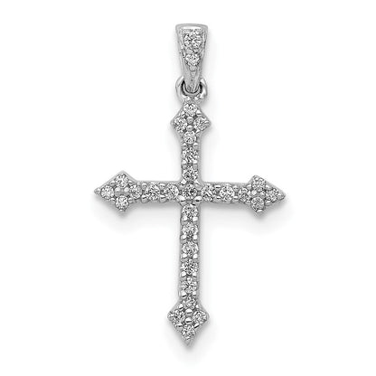 14K Weißgold Kreuz-Anhänger mit 0,10 ct. echtem Diamant