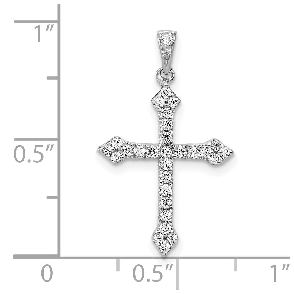 10K Weißgold 10K 1/4ct. Diamant Kreuz Anhänger
