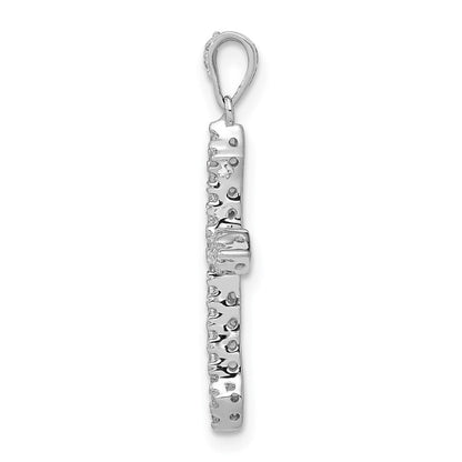 14 Karat Weißgold Kreuzanhänger mit 0,25 ct. echten Diamanten
