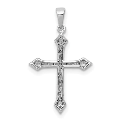 14K Weißgold Kreuz-Anhänger mit 0,2 ct. Labor-gezüchteten Diamanten VS/SI+ G+