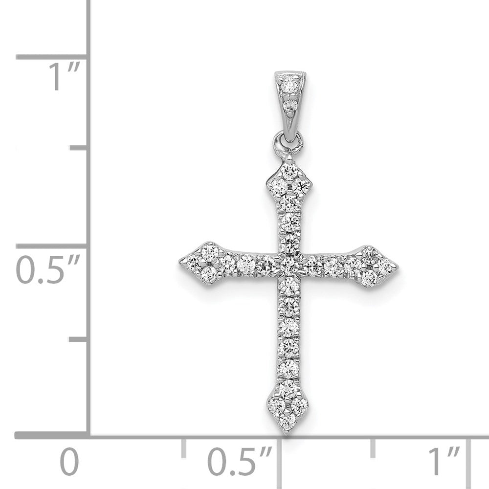 14 Karat Weißgold Kreuzanhänger mit 0,25 ct. echten Diamanten