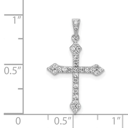 14 Karat Weißgold Kreuzanhänger mit 0,25 ct. echten Diamanten