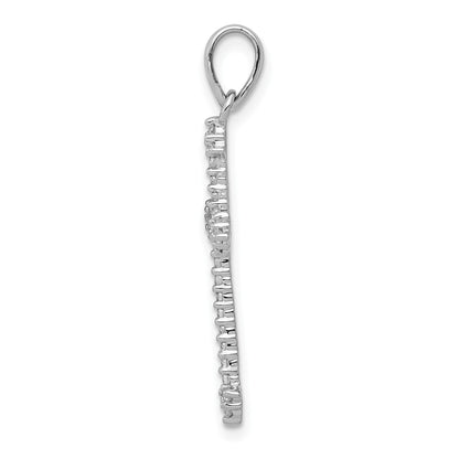 14 Karat Weißgold Kreuzanhänger mit 0,2 ct. echten Diamanten