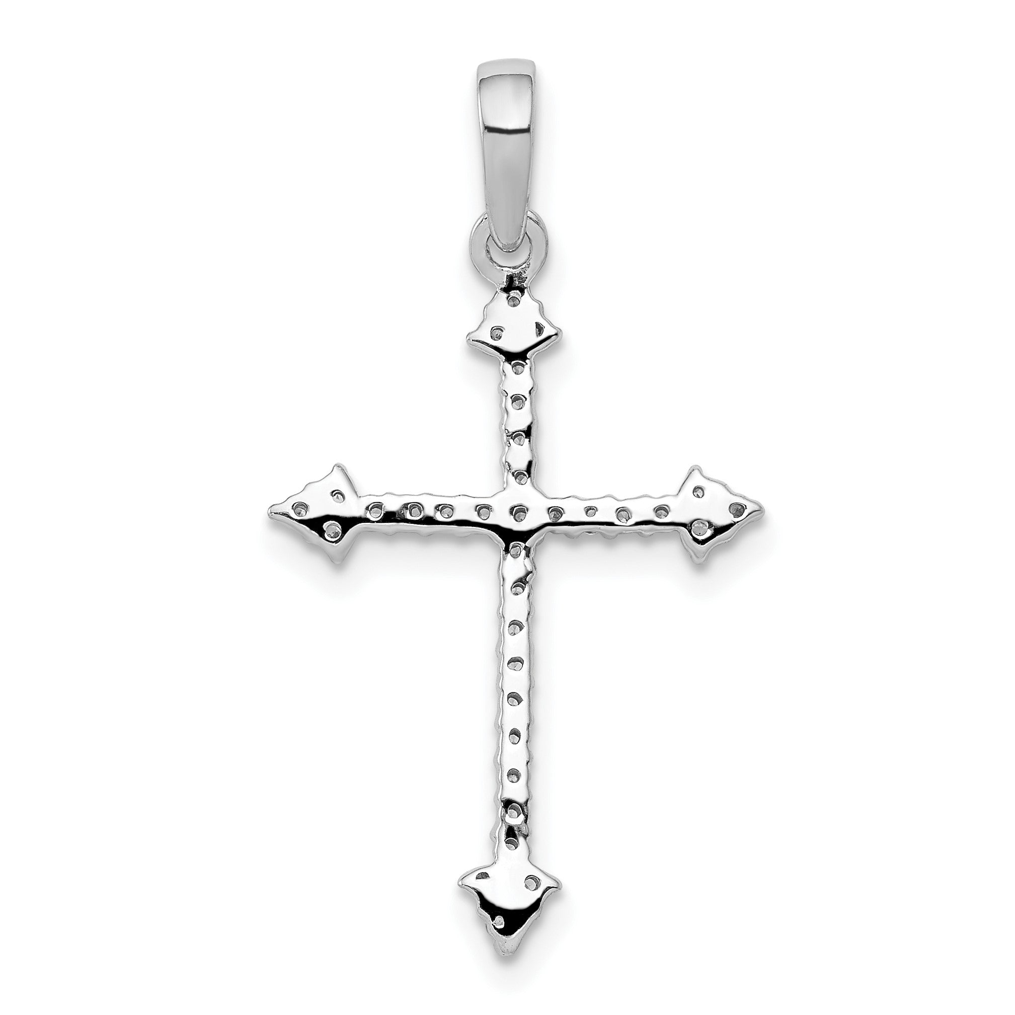 14 Karat Weißgold Kreuzanhänger mit 0,2 ct. echten Diamanten