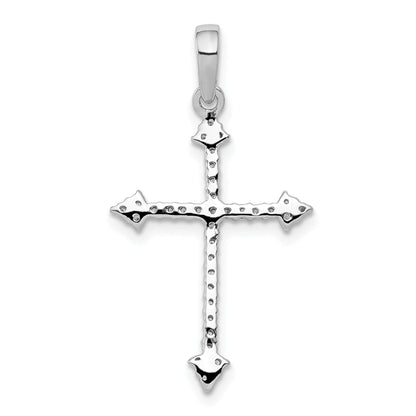 14 Karat Weißgold Kreuzanhänger mit 0,2 ct. echten Diamanten