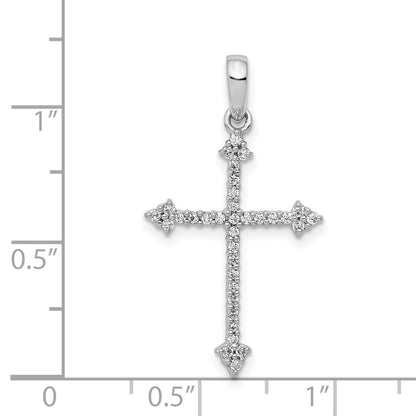 14 Karat Weißgold Kreuzanhänger mit 0,2 ct. echten Diamanten