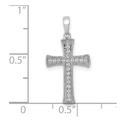 10K Weißgold 10K 1/10ct. Diamant Kreuz Anhänger