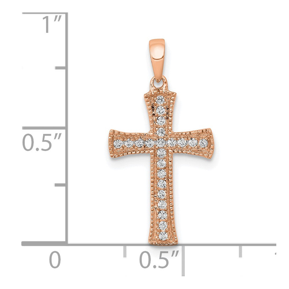 14K Roségold Anhänger mit echten Diamanten