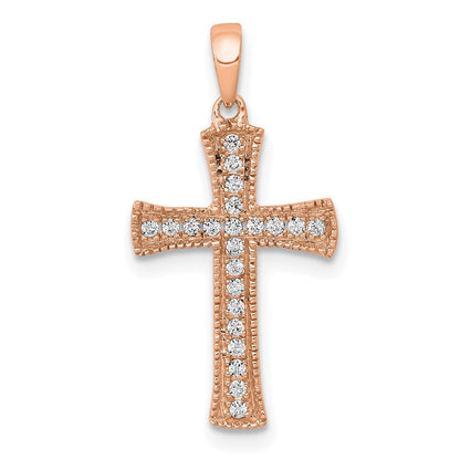 14K Roségold Anhänger mit echten Diamanten