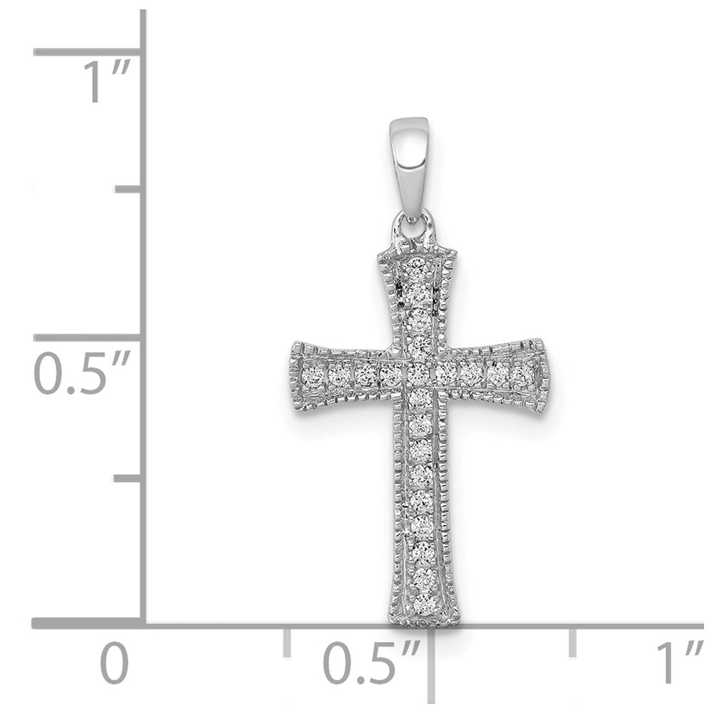 14K Weißgold Kreuzanhänger mit 0,1 ct. echtem Diamant