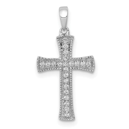 14K Weißgold Kreuzanhänger mit 0,1 ct. echtem Diamant