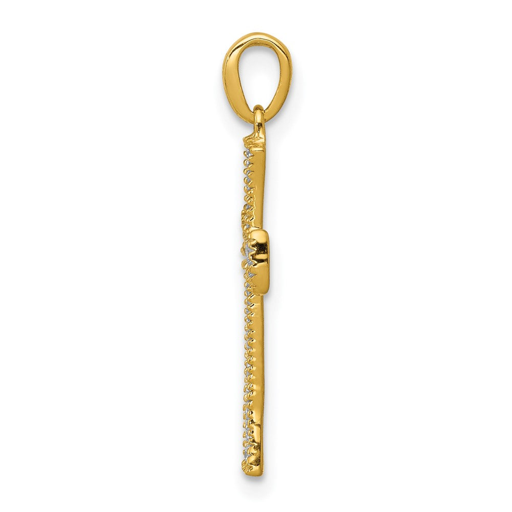 14K Gelbgold Kreuzanhänger mit 0,10 ct. echten Diamanten