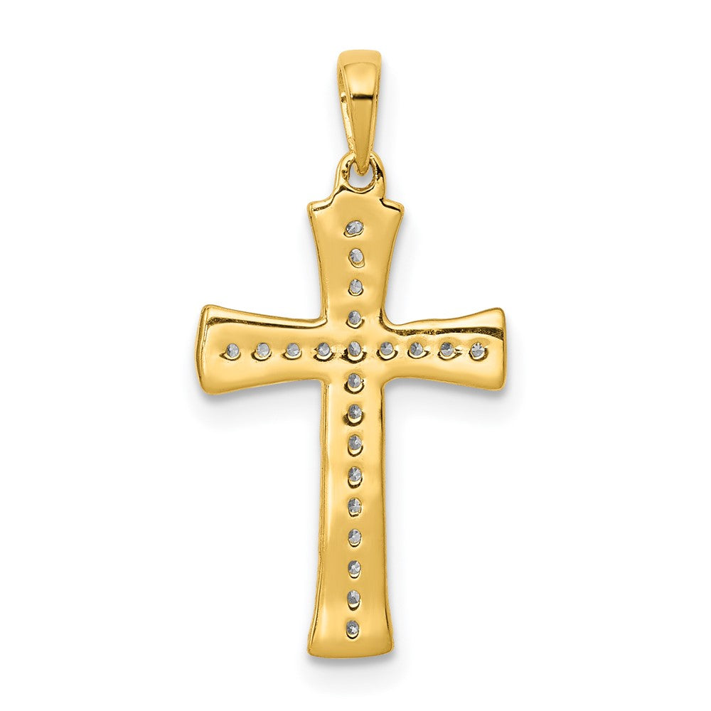 14K Gelbgold Kreuzanhänger mit 0,10 ct. echten Diamanten