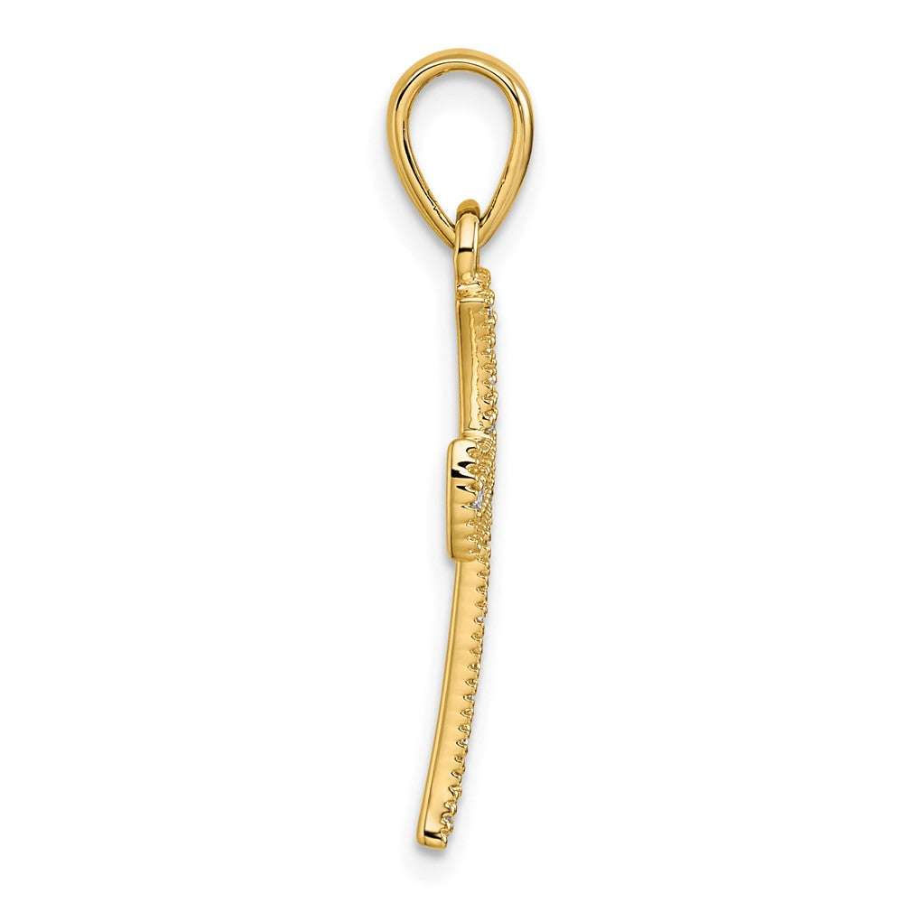 14K Gelbgold Diamant-Kreuzanhänger, 0,25 ct
