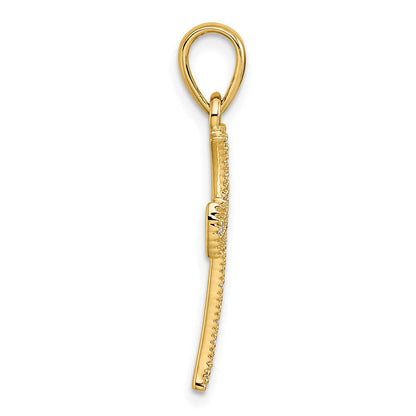 14K Gelbgold Diamant-Kreuzanhänger, 0,25 ct