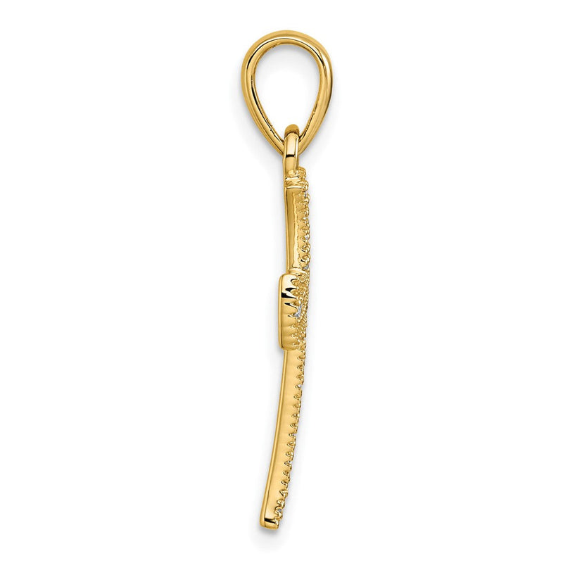 14K Gelbgold Diamant-Kreuzanhänger, 0,25 ct