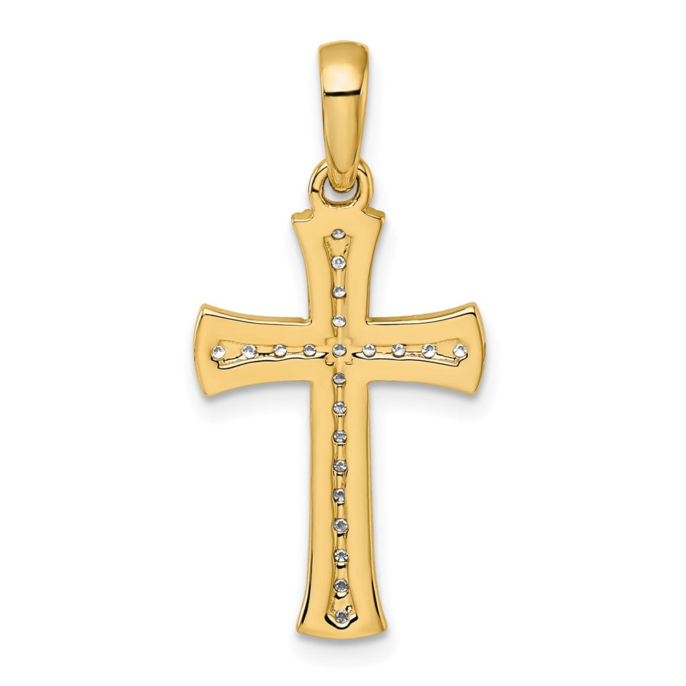 14K Gelbgold Diamant-Kreuzanhänger, 0,25 ct
