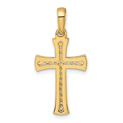 14K Gelbgold Diamant-Kreuzanhänger, 0,25 ct