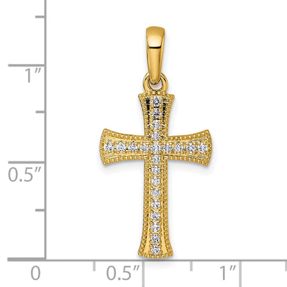 14K Gelbgold Diamant-Kreuzanhänger, 0,25 ct
