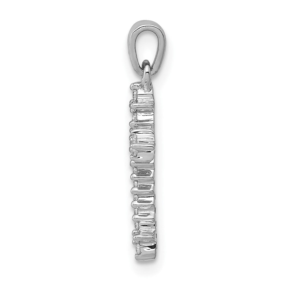 10K Weißgold 10K 1/10ct. Diamant Fleur E Lis Kreuz Anhänger