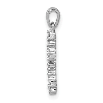 10K Weißgold 10K 1/10ct. Diamant Fleur E Lis Kreuz Anhänger
