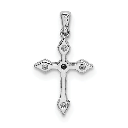 10K Weißgold 10K 1/15ct. Diamant Kreuz Anhänger