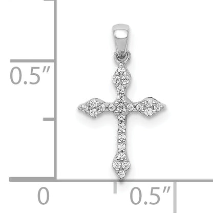 10K Weißgold 10K 1/15ct. Diamant Kreuz Anhänger