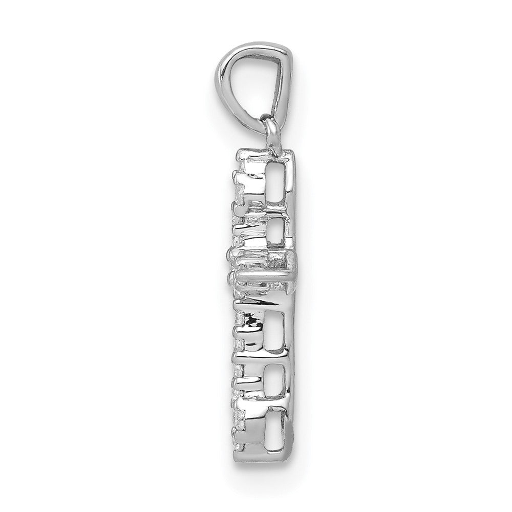 14K Weißgold Kreuzanhänger mit 0,067 ct. echtem Diamant