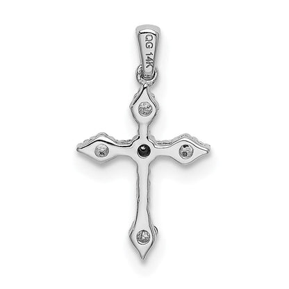 14K Weißgold Kreuzanhänger mit 0,067 ct. echtem Diamant