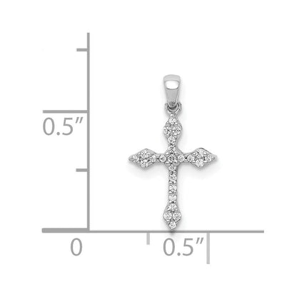 14K Weißgold Kreuzanhänger mit 0,067 ct. echtem Diamant
