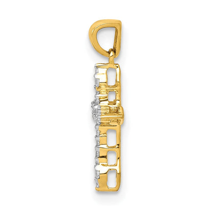 14K Gelbgold Kreuzanhänger mit 0,07 ct. echtem Diamant