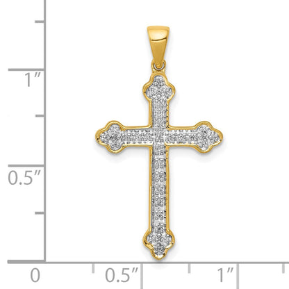 10K Gelbgold 10K 1/10ct. Diamant Kreuz Anhänger
