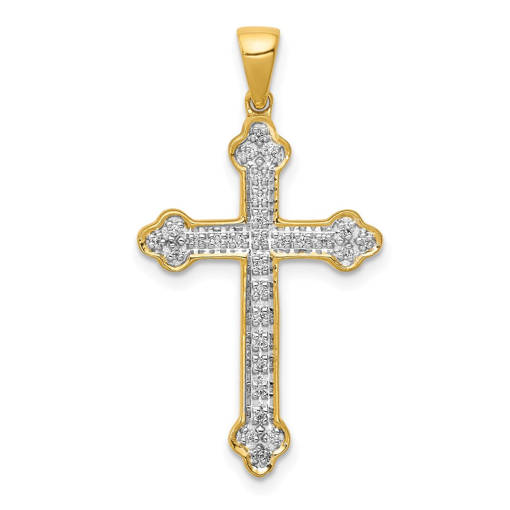 10K Gelbgold 10K 1/10ct. Diamant Kreuz Anhänger