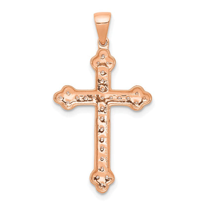 14K Roségold & Rhodium Echtdiamant-Kreuzanhänger
