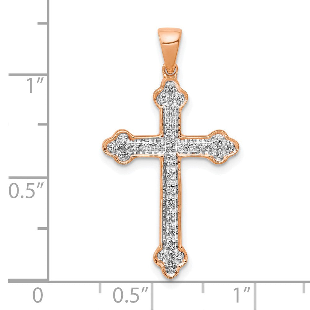 14K Roségold & Rhodium Echtdiamant-Kreuzanhänger
