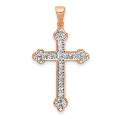 14K Roségold & Rhodium Echtdiamant-Kreuzanhänger