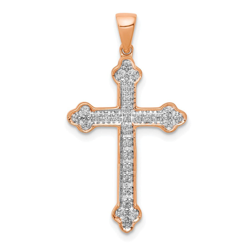 14K Roségold & Rhodium Echtdiamant-Kreuzanhänger