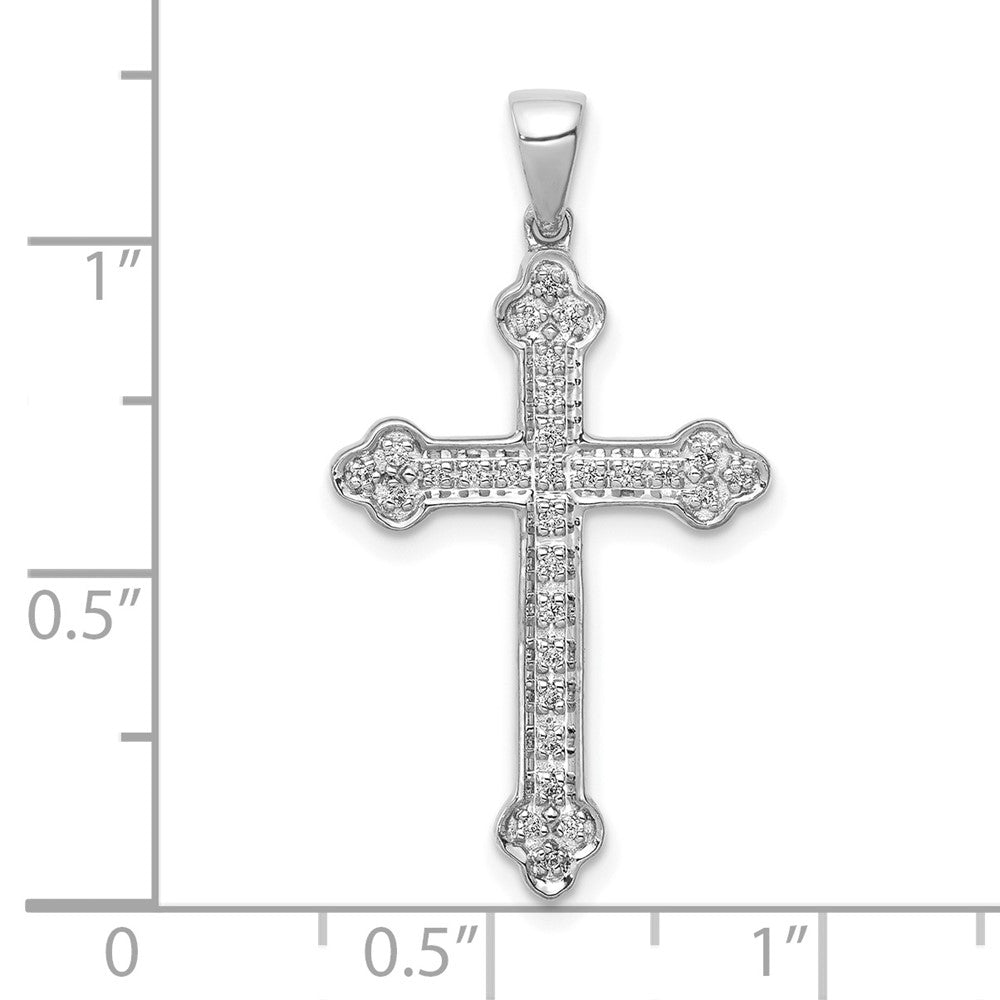 14K Weißgold Kreuzanhänger mit echten Diamanten