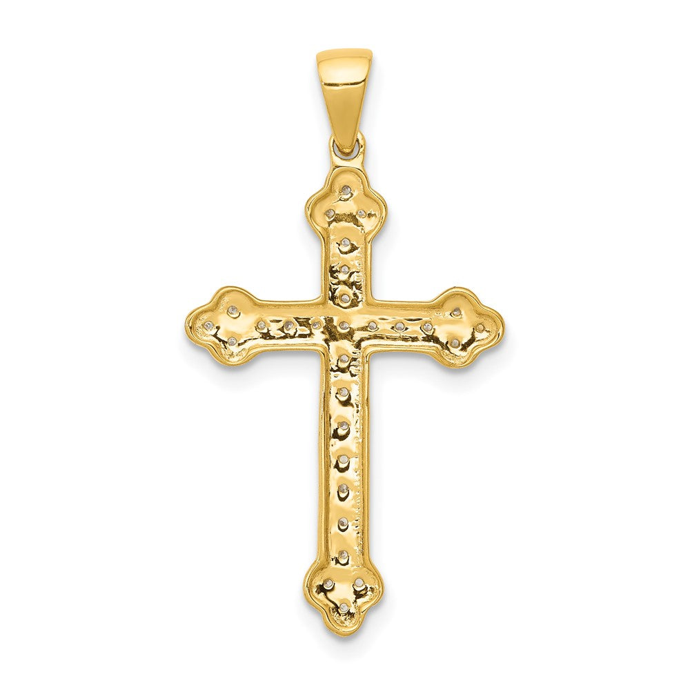 14K Gelbgold Kreuzanhänger mit 0,1 ct. echtem Diamant
