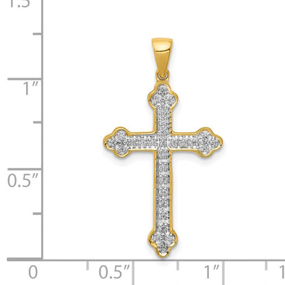 14K Gelbgold Kreuzanhänger mit 0,1 ct. echtem Diamant