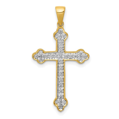 14K Gelbgold Kreuzanhänger mit 0,1 ct. echtem Diamant