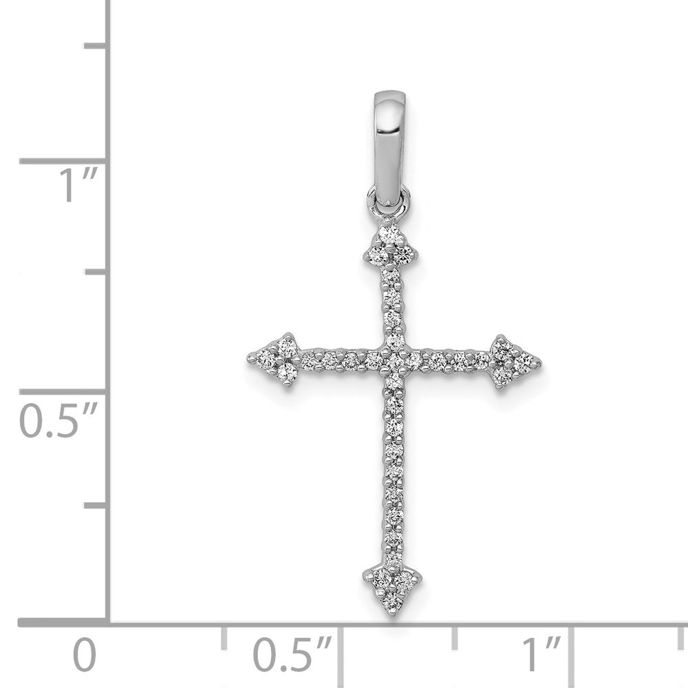 14K Weißgold Kreuzanhänger mit 0,2 ct. echten Diamanten